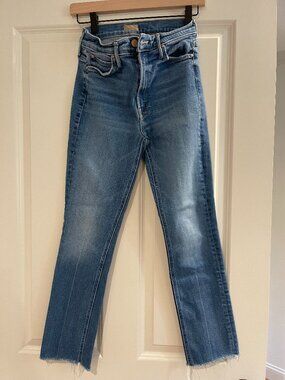 Mother Denim - The Mid Rise Dazzler Ankle Fray - Light Wash - Size 27